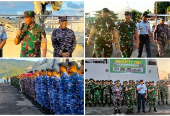 Kasdam XIII Merdeka Pimpin Apel Pemberangkatan Personil Gabungan Unsur TNI Untuk Melaksanakan Misi Kemanusiaan 