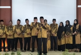 Acara Halal Bihalal sekaligus persiapan pemberangkatan calon jamaah umroh karyawan PUDAM Tirta Lawu Karanganyar, Sabtu (13/4/2024).