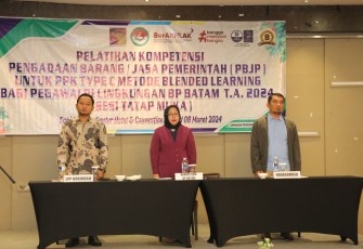 Sebanyak 35 Penjabat Pembuat Komitmen (PPK) Tipe C di lingkungan BP Batam, mengikuti Pelatihan Kompetensi Pengadaan Barang Jasa Pemerintah (PBJP) Metode Blended Learning di Sahid Batam Center Hotel