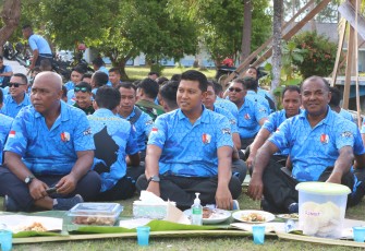 Seluruh anggota Lanud Raden Sadjad (RSA) Natuna melaksanakan tradisi Padusan menyambut bulan Ramadhan di Pantai Lanud RSA Natuna, Provinsi Kepulauan Riau, Jumat (8/3/2024)