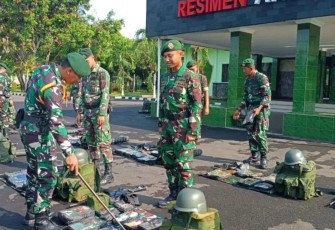 Apel Kesiapsiagaan Prajurit Menarmed 1 Kostrad, Purwakarta, Rabu (10/1)