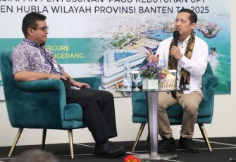 Kepala Kantor KSOP Kelas I Banten Capt Hermanta saat memberikan pemaparan dalam bimtek persiapan penyusunan anggaran tahun 2025 di Hotel Mercure Serpong, Jum'at (12/1)