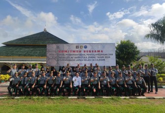 Foto bersama Lapas Cilegon dengan BNNK, Senin (22/1)