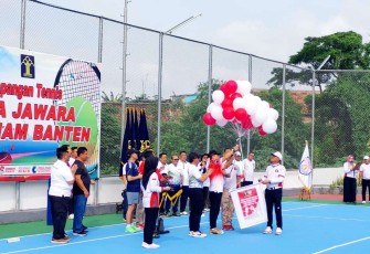 Friendly Match Tenis Ditjenpas di Lapangan Tenis Kanwil Kemenkumham Banten, Jum'at (16/2)