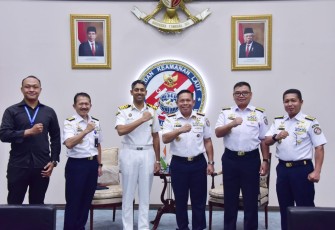 Kepala Bakamla RI saat Terima Kunjungan Athan India di Aula Ary Hasibuan Mabes Bakamla RI, Jakarta Pusat, Selasa (27/02/2024).