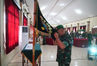 Sertijab pejabat golongan IV di lingkungan Korem 121/Abw, Sabtu (30/3)