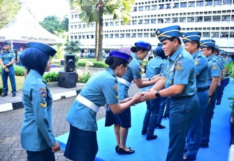 Kasal Laksamana TNI Muhammad Ali saat halalbihalal di Mabesal Jakarta 
