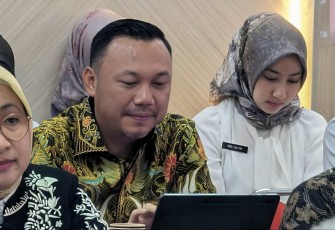 Kepala BPN Kota Depok Indra Gunawan dan jajaran saat mengikuti rapat koordinasi monitoring dan evaluasi di Kakanwil BPN Jawa Barat di Bandung, Kamis 16 Mei 2024