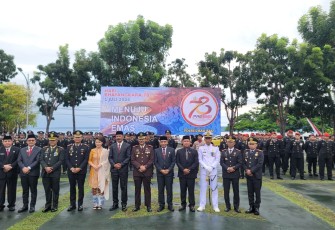 Imigrasi Baubau Hadiri Upacara Peringatan HUT Bhayangkara ke-78