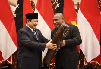 Menhan Prabowo Terima Kunjungan PM Papua Nugini