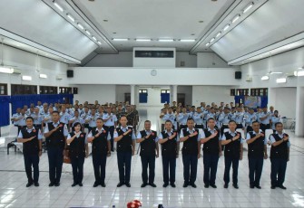 Foto bersama Satgas P4GN TNI AU bersama jajaran Lanud Husein Sastranegara Bandung 