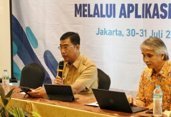 Zamzani B Tjenreng saat memaparkan aplikasi e-SPM