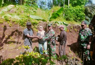 Tanam bibit pohon di lokasi TMMD 