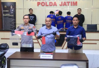 Press release Polda Jatim pelaku begal