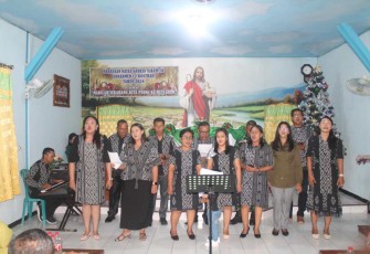 Perayaan Natal Yonarmed 12 Kostrad di gereja Ouikumene, Minggu (29/12)