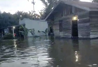 Kondisi desa terdampak banjir di wilayah Kabupaten Labuhanbatu 
