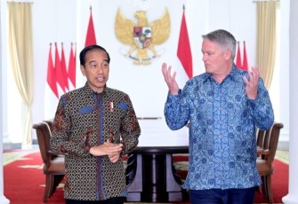 Presiden Joko Widodo menerima Sekretaris Jenderal Organisasi Kerja Sama dan Pembangunan Ekonomi atau Organisation for Economic Cooperation and Development (OECD), Mathias Cormann, beserta delegasi di Istana Kepresidenan Bogor, Provinsi Jawa Barat, pada Selasa, 28 Mei 2024.