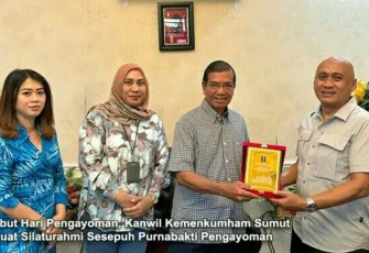 Kadiv Keimigrasian Yan Welly bersama jajaran kantor wilayah Kemenkumham Sumut gelar silaturahmi momen Peringatan Hari Pengayoman ke-79. 