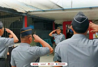 Apel Pagi di Rutan Pangkalan Brandan.