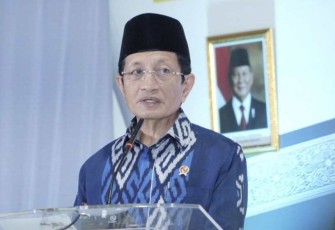 Menag Nasaruddin Umar saat memberikan sambutan di Bogor, Rabu (4/12)