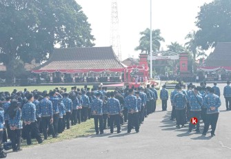 Situasi Upacara Detik-detik Proklamasi Kemerdekaan Republik Indonesia ke- 79 di Kota Blitar Tahun 2024 (Foto : Faisal NR / Klikwarta.com)