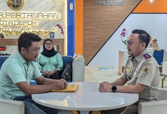 Kepala Badan Pertanahan Nasional (BPN) Indra Gunawan kembali mengimbau masyarakat untuk datang mengurus sertifikat tanahnya sendiri ke Kantor Pertanahan melalui Loket Prioritas dan memanfaatkan Pelataran (Program Pelayanan Pertanahan Akhir Pekan). Dok: Humas BPN Depok
