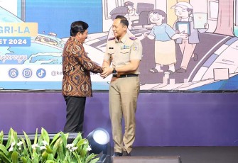Menko Polhukam Hadi Tjahjanto saat menjadi keynote speaker dalam Rapat Kerja Nasional (Rakernas) Kementerian Agraria dan Tata Ruang/Badan Pertanahan Nasional (ATR/BPN) Tahun 2024.