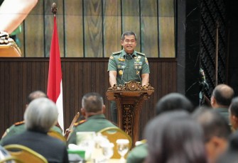 Kepala Staf Angkatan Darat (Kasad) Jenderal TNI Maruli Simanjuntak, M.Sc., dalam rakernis dilaksanakan di Markas Besar Angkatan Darat (Mabesad), Jakarta, Senin (22/1/2024)