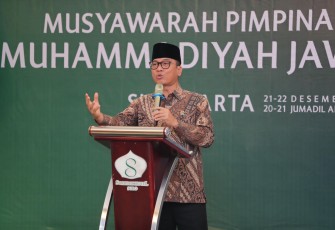 Mendes Yandri saat menjadi keynote speaker dalam agenda Musyawarah Pimpinan Wilayah Muhammadiyah Jawa Tengah, di Kota Solo, Jawa Tengah, Sabtu (21/12/2024).