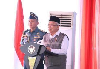 Wapres RI Prof. Dr. (HC) K.H. Ma'ruf Amin saat hadiri Bakti Sosial dan Bakti Kesehatan TNI AL Pada Tanara Clean Up di Banten