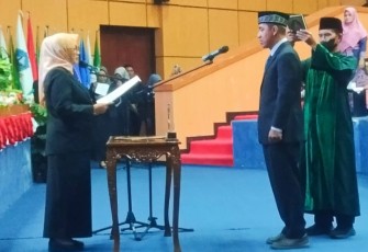 Pengambilan Sumpah/Janji PAW Anggota DPRD Bintan di Aula Kantor DPRD Bintan Buyuh, Kabuapetan Bintan, Rabu (28/02/2024).