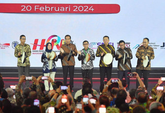 Bamsoet saat menghadiri Puncak Peringatan Hari Pers Nasional 2024, di Jakarta, Selasa (20/2/24).