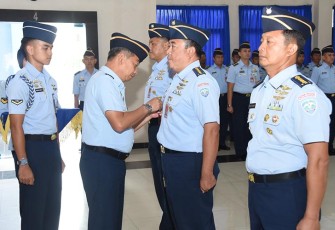 Dankoharmatau Marsekal Muda TNI Oki Yanuar, S.T., saat Pimpin Serah Terima Tiga Jabatan Koharmatau