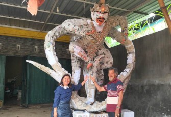 Ogoh-ogoh yang dibuat warga Dusun Jengglong, Desa Sukodadi, Kecamatan Wagir, Kabupaten Malang.