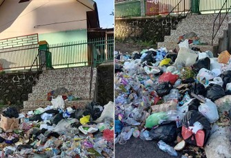 Sampah Menumpuk di Depan Gerbang SDN 5 Kota Pagar Alam 