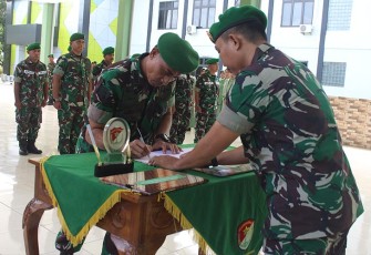 Kodim 0510/Tigaraksa saat Gelar Korps Penerimaan Warga Baru dan Pelepasan Pindah Satuan