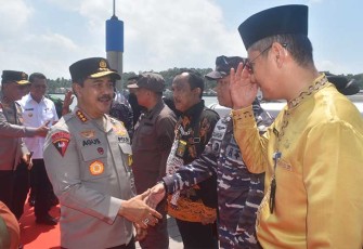 Kaprimkopal Lanudal Tanjungpinang saat sambut Kunker Wakapolri