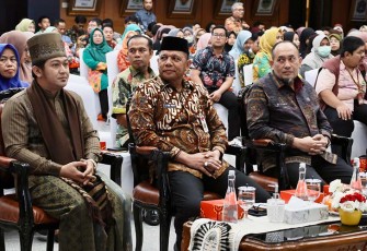 Kemendagri Gelar Acara Siraman Rohani bagi Pegawai di Gedung Sasana Bhakti Praja (SBP) Kantor Pusat Kemendagri, Jakarta, Kamis (7/3/2024).