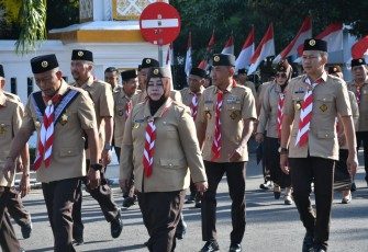 Kasdim Ponorogo saat Hadiri Apel Besar Pramuka Gerakan Pramuka Kwarcab Ponorogo