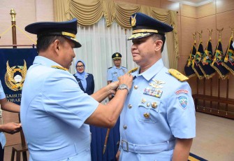 Marsma TNI Dr. Penny Radjendra Serahkan Jabatan Wadan Koharmatau, Bandung, Senin (27/10)