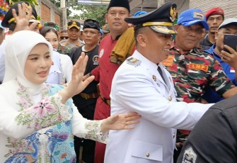 Walikota Depok Supian Suri disambut meriah masyarakat, Kamis (20/2)