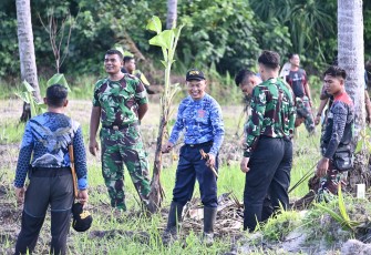Memperkuat Program Ketahanan Pangan Lanud RSA Natuna Taman Bibit Pisang Kapok dan Ulin