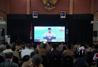 Dandim Pacitan dan Unsur Forkopimda Ikuti Launching Kopersai Merah Putih Secara Virtual Oleh Presiden RI