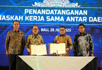 Penandatanganan kerjasama transmigrasi antara Provinsi Banten dengan Provinsi Sulawesi Barat dan Kabupaten Mojokerto dengan Kabupaten Sidrap