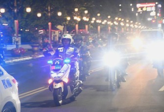 Danrem 081/DSJ Kolonel Arm Untoro Hariyanto patroli gabungan di wilayah Kota Madiun, Minggu (31/8)