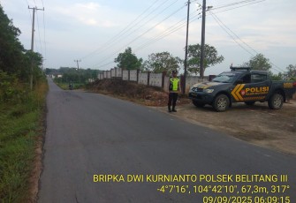 Jaga Kamtibmas, Polsek Belitang III Laksanakan Patroli Pagi Hari