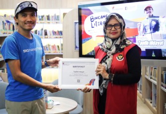 Perpustakaan Pungkas Tri Baruno (PTB) Kementerian Pemuda dan Olahraga (Kemenpora) RI kembali menggelar Bincang Literasi, Rabu (24/9)
