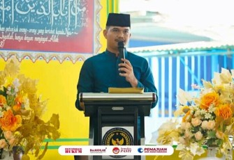 Karutan Pangkalan Brandan Erwin Siregar Saat Menghadiri Acara Isra Mi'raj di Rutan