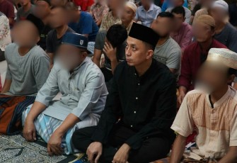 Kegiatan Salat Tarawih di Rutan Kelas I Medan Diikuti Warga Binaan.