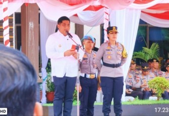 Bupati Bintan Pimpin Apel Gelar Pasukan Operasi Lilin Seligi 2025 di Polres Bintan